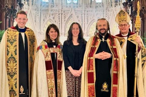 New Cathedral Canons - The Rev. Adam Bucko, Ms. Kris Vieira Coleman, The Rev. Morgan Ladd, and the Very Rev. Michael Stiffen